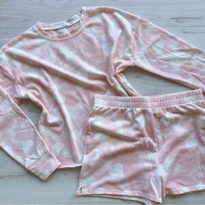 Grayson Threads Pink and White Heart Women's Pajama Set AVAIL IN SIZE S + M